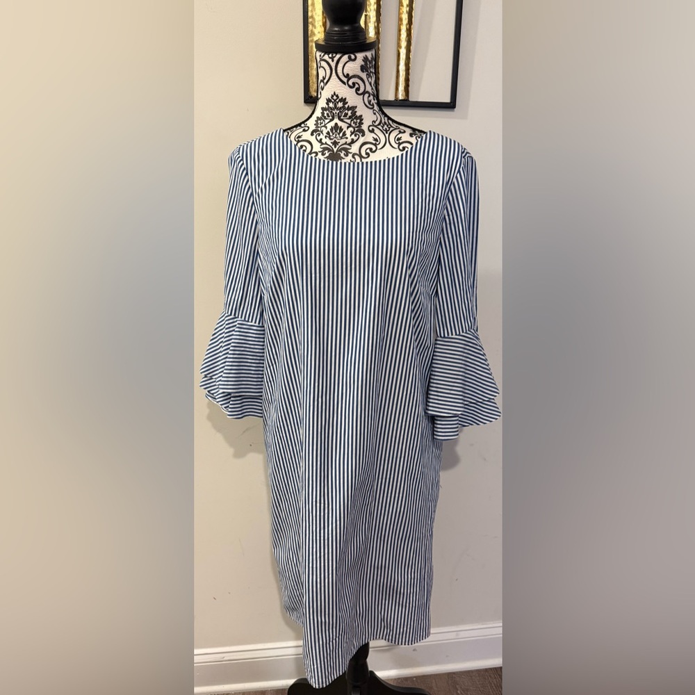 Nine West Bell Sleeves Striped Dress